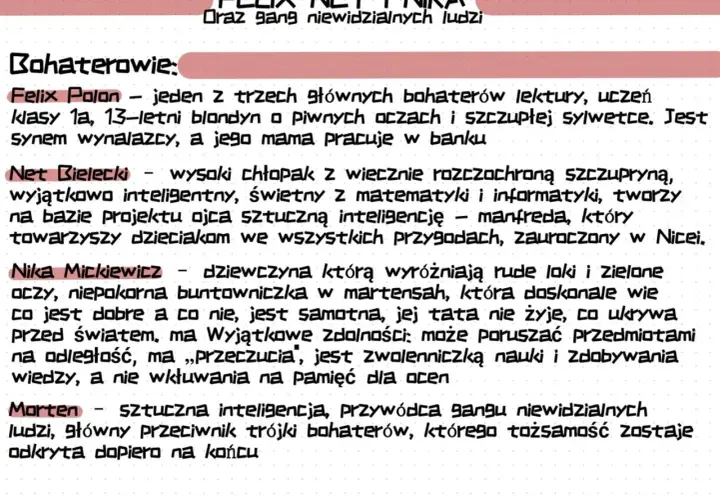 Uciekaj streszczenie szczegółowe: Felix, Nika i Net tworzą gang. Felix to wynalazca, Nika ma moce, a Net to geniusz. Ich przeciwnik to Morten.