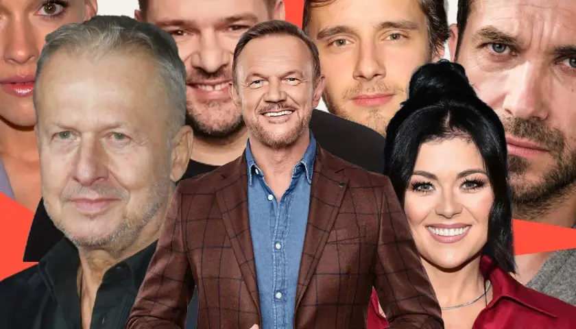Znani polscy aktorzy telewizyjni: Piotr Adamczyk, Maciej Stuhr, Krystyna Janda, Tomasz Kot, Agnieszka Dygant, Jan Englert.