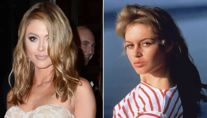 Dwie ikony piękna: współczesna gwiazda i Brigitte Bardot, której cudowna seanse zachwycają do dziś.