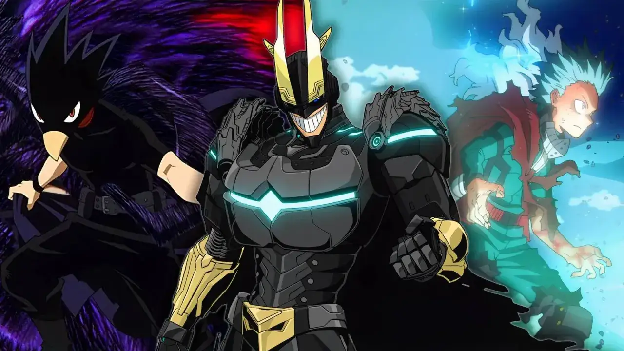 Tokoyami, All Might w zbroi i Deku w akcji. Zastanawiasz się, ile sezonów ma My Hero Academia?